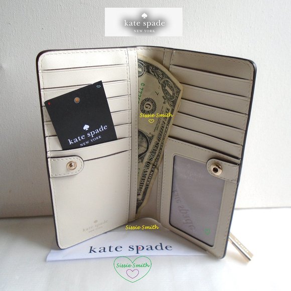 ♠️ Kate Spade ♠️ Large Meringue Studded Madison Bifold Wallet - Picture 2 of 7
